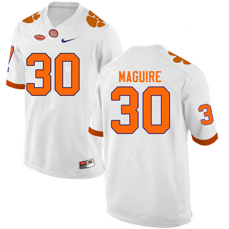 Men #30 Keith Maguire Clemson Tigers College Football Jerseys Sale-White - Click Image to Close